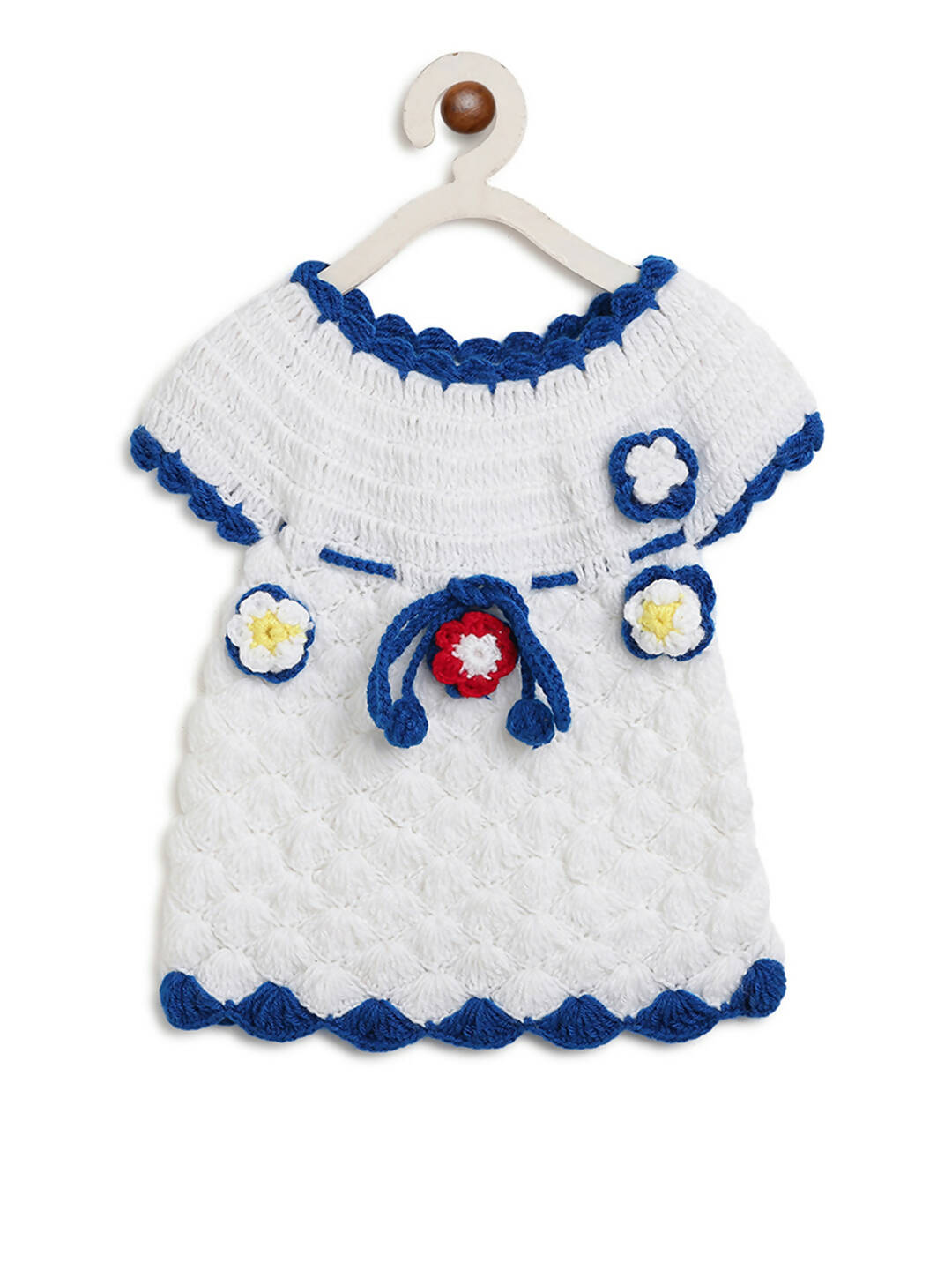 ChutPut Hand knitted Crochet Elsa Dress with Cap - White - Distacart
