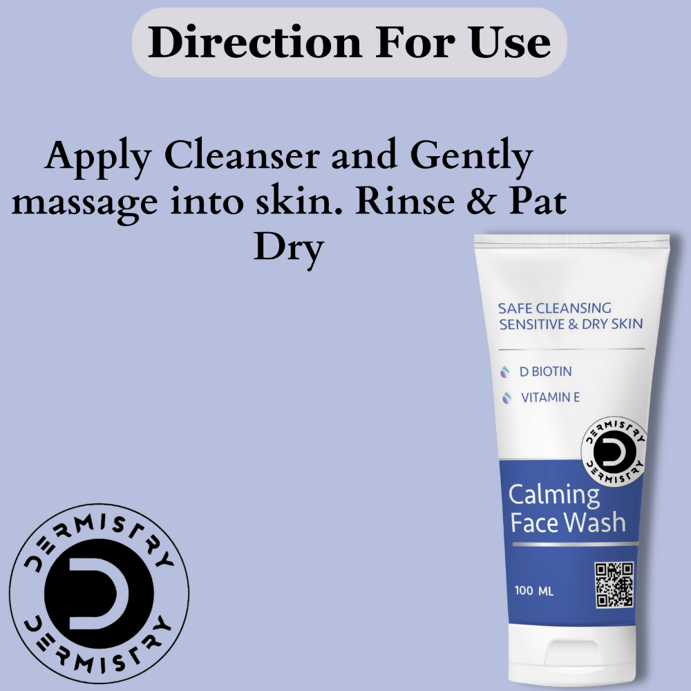 Dermistry Sensitive & Dry Skin Care Calming Soothing Face Wash Safe Cleansing D Biotin & Vitamin E - Distacart