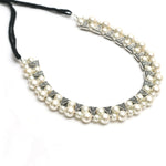 Thumbnail for Mominos Fashion Johar Kamal Silver-Plated Brass Finish Pearls Work Choker For Women (White) - Distacart