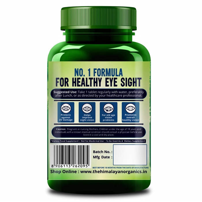Organics Plant Based Eye Care Tablets Lutemax 2020 For Healthy Eyes: 60 Tablets