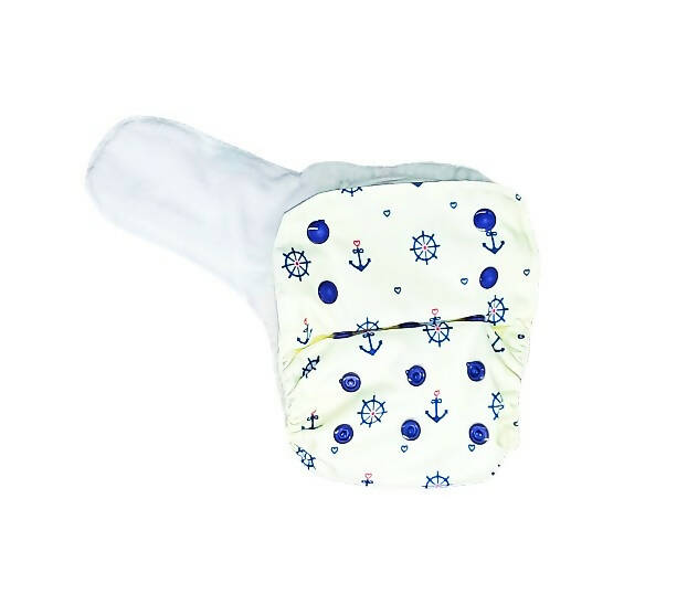 Kindermum Nano Aio Cloth Diaper With 2 Organic Cloth Inserts- Anchor For Kids - Distacart