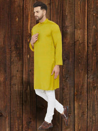 Thumbnail for Even Apparels Yellowish Green Wedding Kurta - Green - Distacart