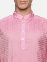 Thumbnail for Sethukrishna Men Pink Kurta with Dhoti Pants - Distacart