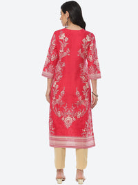 Thumbnail for Biba Women Floral Printed Straight Cotton Kurta - Distacart