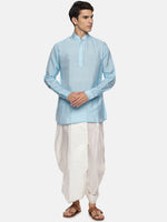 Thumbnail for Sethukrishna Mens Blue Kurta with Dhoti Pants - Distacart