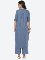 Thumbnail for Biba Women Embroidered A-Line Kurta With Palazzos - Distacart