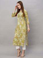 Thumbnail for Kalini Floral Embroidered Thread Work Regular Kurta - Distacart