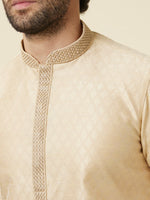 Thumbnail for Manyavar Men Beige Regular Kurta with Pyjamas - Distacart