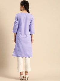 Thumbnail for Sangria Women Lavender Yoke Design Kurta - Distacart