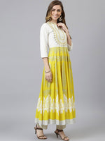 Thumbnail for Khushal K Ethnic Motifs Printed Mirror Work Anarkali Kurta - Distacart