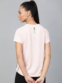 Thumbnail for Hrx By Hrithik Roshan Women Peach Whip Solid Rapid-Dry Racket Sports Tshirts - Distacart