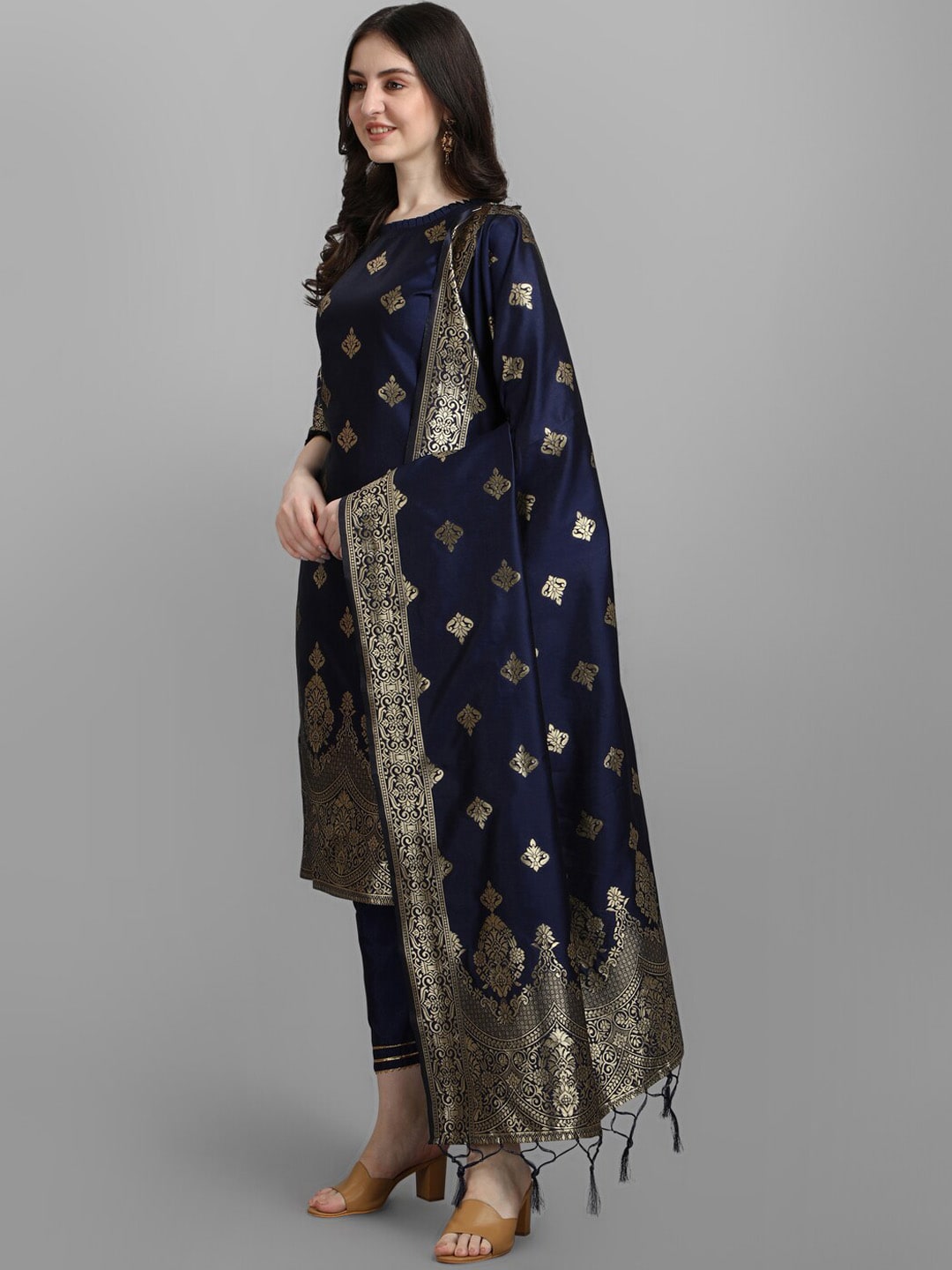 Kalini Woven Design Kurta with Trousers & With Dupatta - Distacart