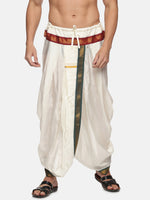 Thumbnail for Sethukrishna Men Cream Solid Dhoti Pant - Distacart