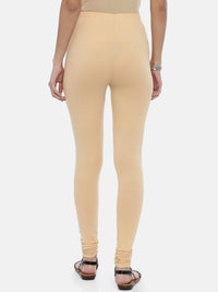 Thumbnail for Souchii Beige Solid Churidar-Length Leggings - Distacart