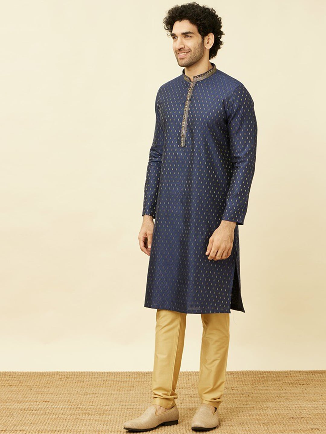 Manyavar Mandarin Collar Kurta with Pyjamas - Distacart