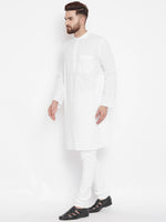Thumbnail for Even Apparels White Color Pure Cotton Band Collar Men's Kurta - Distacart