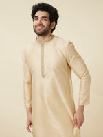 Thumbnail for Manyavar Men Beige Regular Kurta with Pyjamas - Distacart