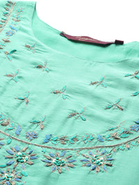 Thumbnail for Sangria Women Ethnic Motifs Embroidered Anarkali Kurta - Distacart