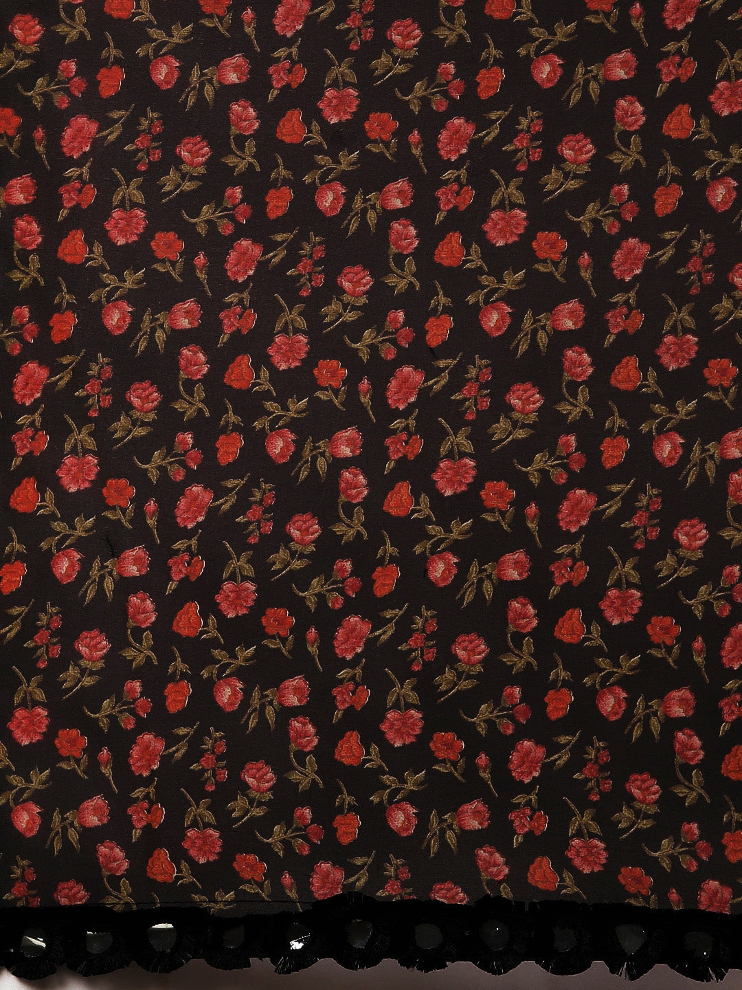 Tikhi Imli Black & Red Poly Georgette Printed Saree - Distacart