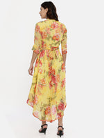 Thumbnail for Souchii Yellow Printed Maxi Dress - Distacart