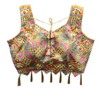Thumbnail for Vamika Brown Banglori Silk Digital Print And Embroidery Blouse - Distacart