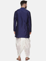 Thumbnail for Sethukrishna Men Navy Blue Kurta with Dhoti Pants - Distacart