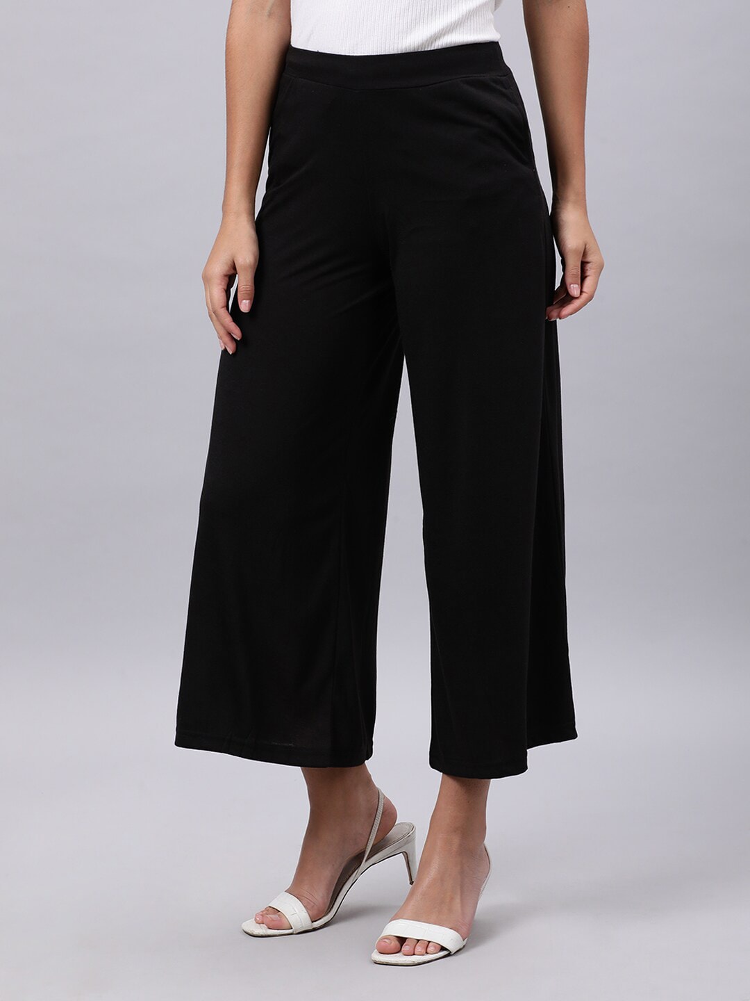 Souchii Black Liva Palazzos - Distacart