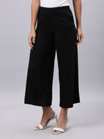 Thumbnail for Souchii Women Black Liva Solid Palazzos - Distacart