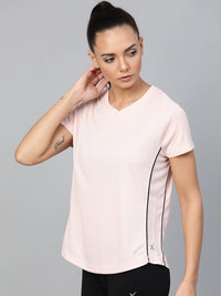 Thumbnail for Hrx By Hrithik Roshan Women Peach Whip Solid Rapid-Dry Racket Sports Tshirts - Distacart