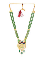 Thumbnail for Cardinal Gold-Plated Green Studded Jewellery Set - Distacart