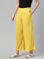 Thumbnail for Souchii Yellow Knitted Ethnic Palazzos - Distacart