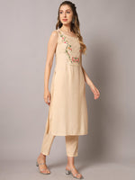Thumbnail for Kalini Floral Embroidered Mirror Work Kurta with Trousers & Dupatta - Distacart
