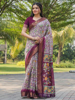 Thumbnail for Tikhi Imli Floral Printed Zari Ready to Wear Saree - Distacart