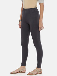 Thumbnail for Souchii Charcoal Grey Solid Slim-Fit Ankle-Length Leggings - Distacart