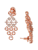 Thumbnail for Saraf RS Jewellery Rose Gold-Plated White AD-Studded Handcrafted Jewellery Set - Distacart