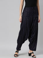 Thumbnail for Souchii Navy Blue & Beige Woven-Design Pure Cotton Patiala - Distacart