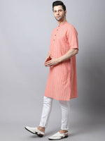 Thumbnail for Even Apparels Beige Pure Cotton Kurta With Band Collar - Distacart
