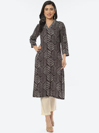 Thumbnail for Biba Women Geometric Printed V-Neck Kurta - Distacart