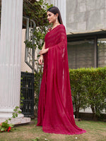 Thumbnail for Tikhi Imli Striped Satin Ready to Wear Saree - Distacart