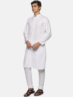 Thumbnail for Sethukrishna Men White Pure Cotton Straight Kurta with Pyjamas - Distacart