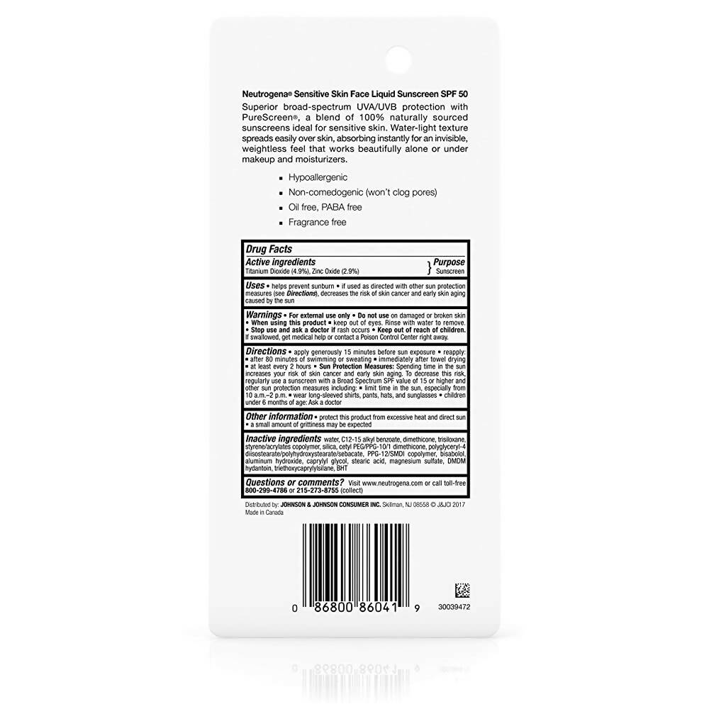 Neutrogena Pure & Free Liquid SPF 50 Sensitive Skin - Distacart