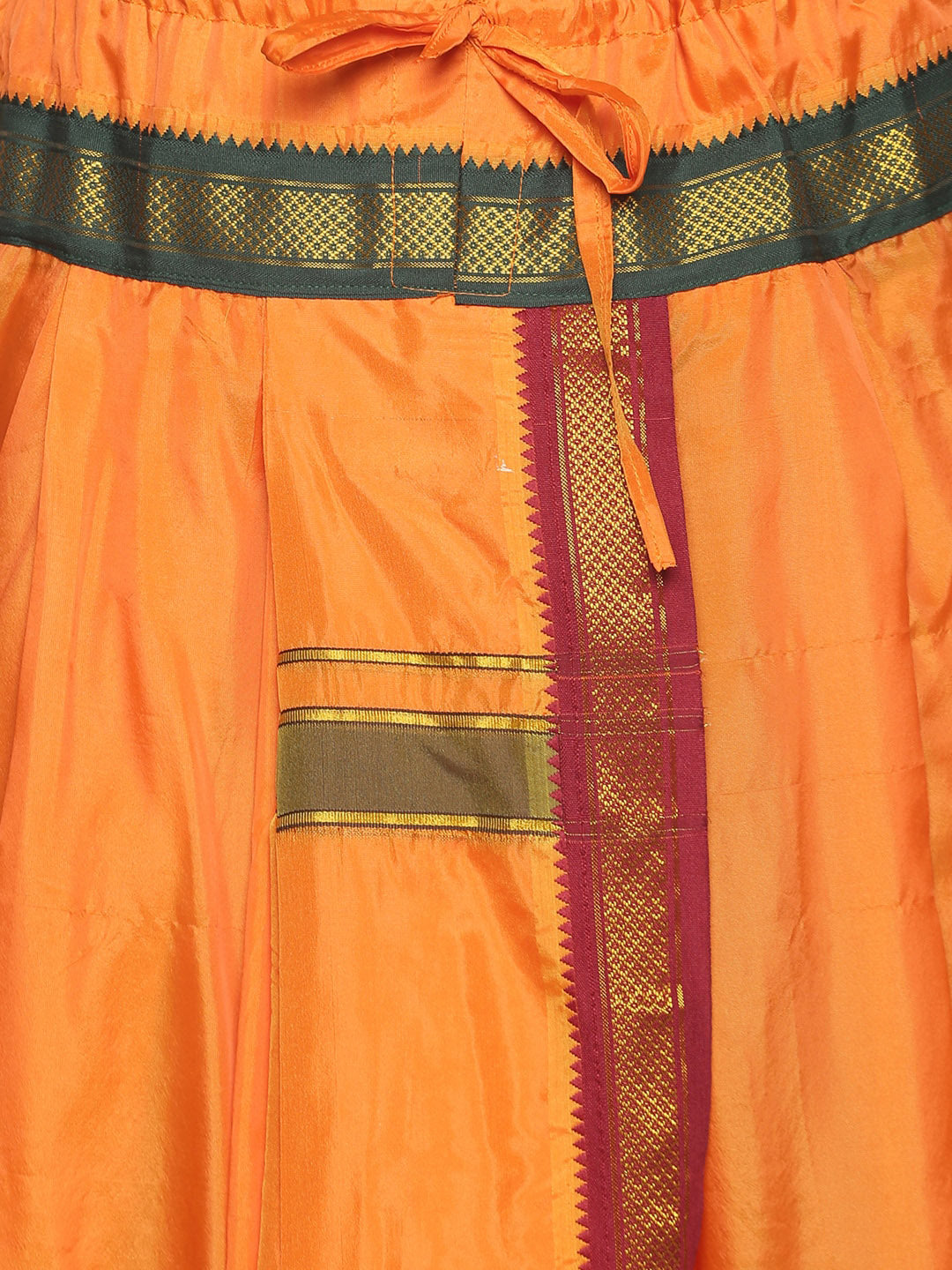 Sethukrishna Men Orange & Green Solid Readymade Dhoti Pant - Distacart