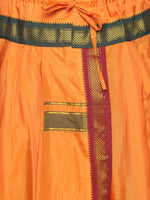 Thumbnail for Sethukrishna Men Orange & Green Solid Readymade Dhoti Pant - Distacart