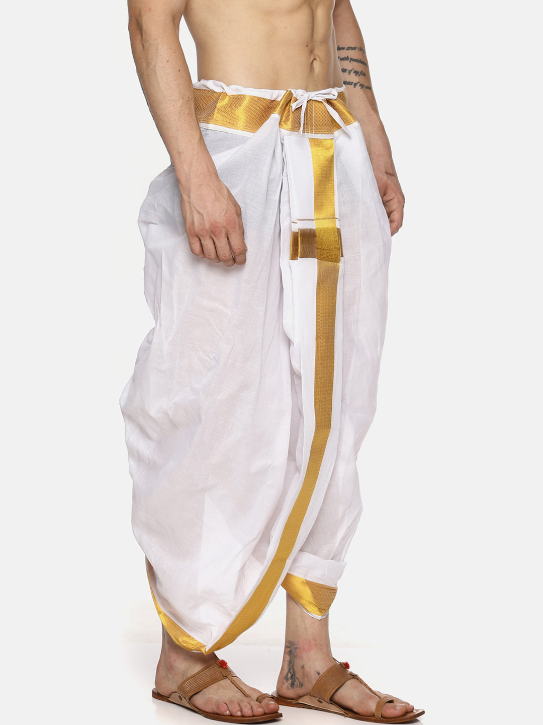 Sethukrishna Men White Solid Readymade Dhoti Pants - Distacart