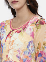 Thumbnail for Souchii Multicoloured Floral Print Fit and Flare Dress - Distacart