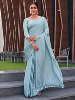 Thumbnail for Tikhi Imli Geometric Printed Saree With Tassels - Distacart