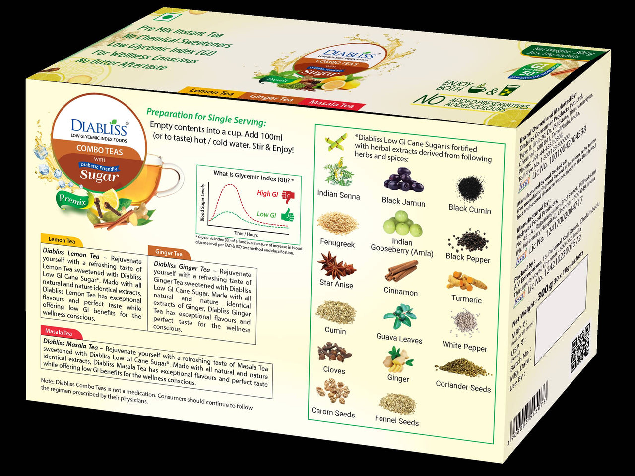 Diabliss Combo Teas with Diabetic Friendly Sugar - Distacart