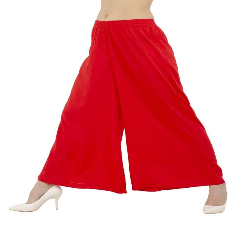 Lagi Women's Red Solid Palazzo (PLZ03B)