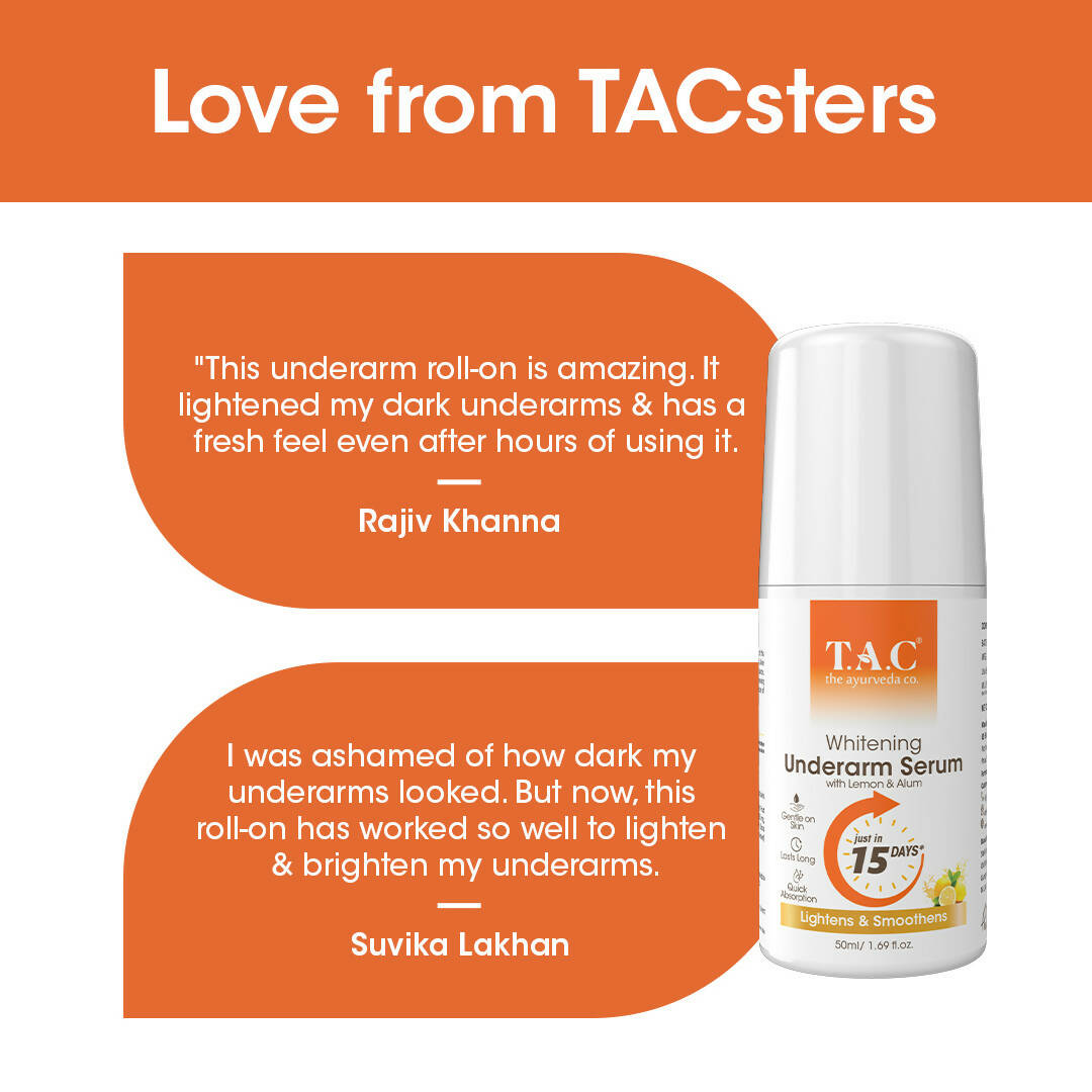 TAC - The Ayurveda Co. Lemon Roll-On for Women & Men with Aloe Vera for Skin Whitening & Long Lasting Freshness - Distacart