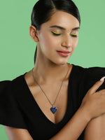 Thumbnail for Women's Silver-Toned Blue Silver-Plated Handcrafted Chain - Ruby Raang - Distacart